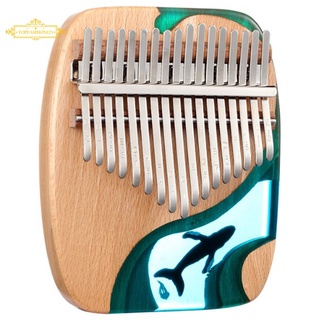 HLURU Blue Ocean Kalimba 17 Key Whale Thumb Piano Hand-Made Flat Board Piano Birthday Gift High Qual