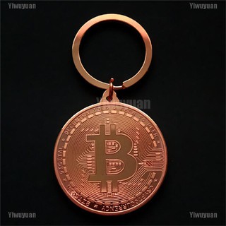 Yiwuyuan BTC Physical Bitcoin Gold Medal Key Ring Chain Fob Keychain Keyring Keychain Art