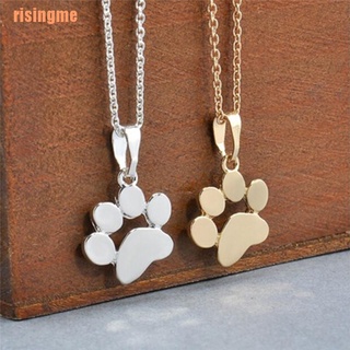 risingme^8^ Fashion Women Cute Pets Dogs Footprints Cat Paw Pendant Chain Necklace Jewelry