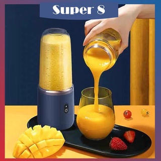 Portable Blender Fruit Juicer Shake Tumbler and Blender Electric Mixer Blender Juicer SUPER8