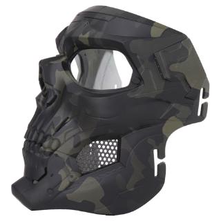 RUN` Outdoor Airsoft Paintball Full Face Mask Breathable Military Skull Helmet