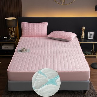 【COD】Waterproof Fitted Bed Sheet Breathable Mattress Protector Cover Garterized Bed Topper Sheets