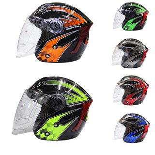 [ KT-1 ] HNJ half face helmet motors visor open face COD motorcycle