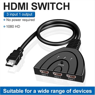 Network Components☋۞Mini 3 Port HDMI Splitter Adapter Cable 1.4b 4K*2K 1080P Switcher HDMI Switch 3