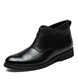 Men s Business Pointed Toe Microfiber Leather Shoes Formal Ankle Boots Black