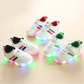 Boys Girls Colorful LED lights Shoes Children Casual Breathable Flat Sole Shoes