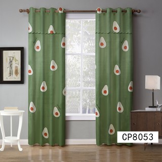 Green Curtain Design for Window Door Room Home Decor Kurtina Avocado Print Curtains No ring