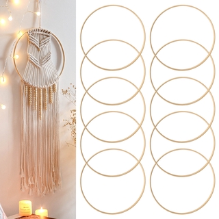 10/20/50Pcs Wooden Bamboo Dreamcatcher Round Hoops Macrame Rings Home decoration exquisite pendant Holiday decoration (9)