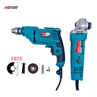 Makita New Grinder With Drill Set (2pcs) Red/Blue