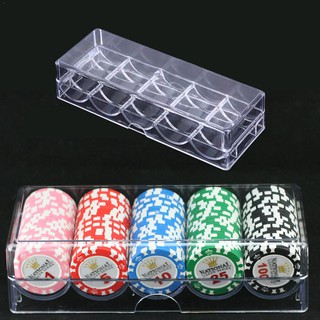 100 Chips Box Acrylic Fine high quality Chips Transparent Box Casino Gambling Chips Storage Case