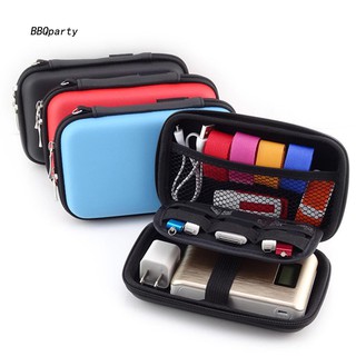 BBQ_2.5inch Portable Hard Disk Drive Data Cable Earphones Storage Bag Case Organizer