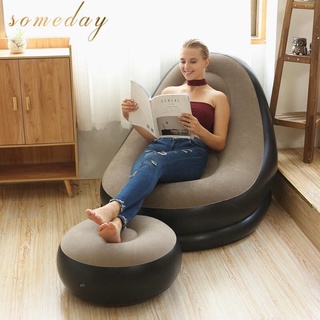 【spot goods】 ◊Someday New Inflatable Lounge Sofa Chair Set Air Sofa with Foot Rest Cushion Lounge Ch
