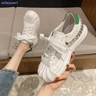 2021 new silk plaid cloth McQueen thorn small white shoes women s leather thick-soled increased couple casual shoes summer