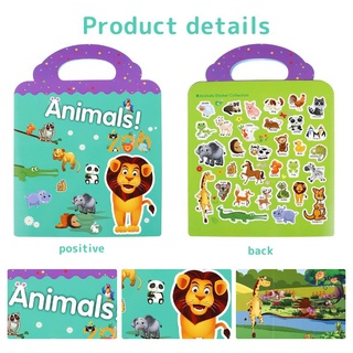 Kid's Sticker Book Reusable Scene Stickers Book Static Stickers Fun Learning Toys For Kid 1-3 Years Old Enjoygo