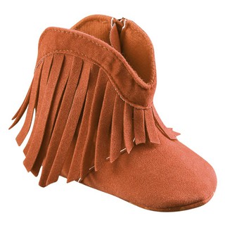 HIIU Kids Prewalker Solid Fringe Shoes Soft Soled Anti-slip Boots (9)
