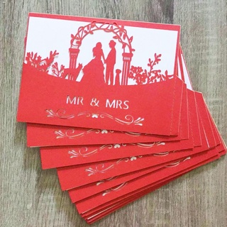 Party Supplies❅✎10pcs Vertical Laser Cut Invitations Cards Kits for Wedding Wedding Anniversary