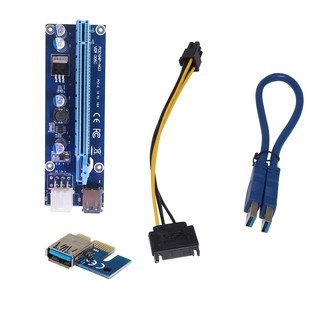 1 Pc USB 3.0 PCI-E 1x to 16x Powered Adapter Card Extender Riser With SATA CPZQY