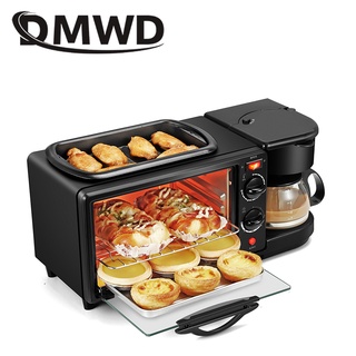 DMWD 3 in 1 Breakfast Making Machine Multifunction Mini Drip Coffee Maker Bread Pizza Oven Frying pa