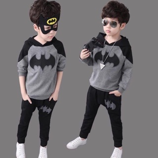 Kids hooded Batmansuperman terno