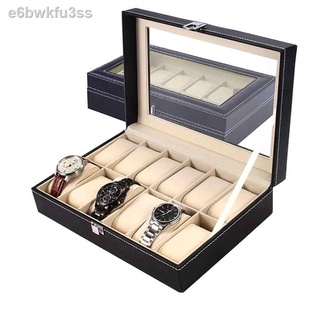 ♧♛ONETOUCH 12 Grid Watchbox Watch Storage Organizer Case PVC Leather Jewelry Display Watch Box Stora