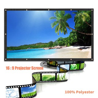 Portable Projector Screen Simple Foldable Front Rear Polyester for Home Theater
