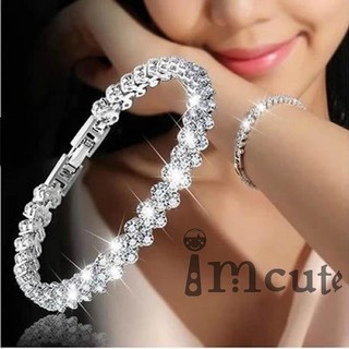 Imcute Fashion Woman Gold Silver Crystal Diamond Cuff