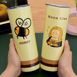 Men's car coffee cup accompanying thermos cup female suction tube girl large capacity portable Korea