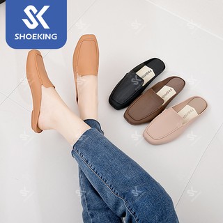 SK korea Simple casual style flat half loafer shoe for woman(ADD ONE SIZE)