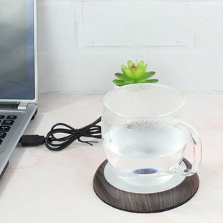 USB Wood Grain Cup Warmer Coffee Mug Fast Heating Mat Pad Heater Coaster Electric Beverage Warmer (7)