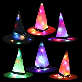 Party Hats Halloween Hat Party Decoration Props LED Glowing Witch Hat Magician Witch Hat Wizard Hat