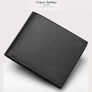 Simple Men PU Leather Wallet Short Slim Retro Pocket Wallet (1)