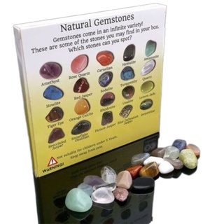 crystal stones❏㍿☽20pcs Natural Crystal Gemstone Polished Healing Chakra Stone Collection Popular St