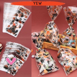 ┅▧◇YEW 50PCS Gift Bag Halloween Candy Bags Pumpkin Halloween Decoration Baking Packaging Snack Pouch