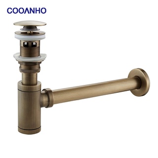 imported from Japan○♘▦COOANHO Brass Modern Round Bottle P trap 1 1/4, Sink Drain Pipe P trap Kit An