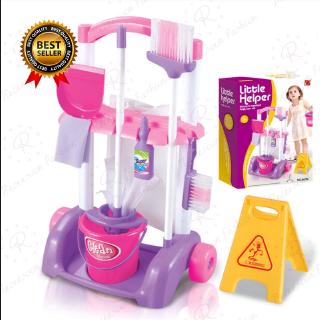 Kids Simulation Pretend Play Toy House Play Cleaning Toys Helper Baby Educational Working Housework Sweeping Mop For Girls Gift