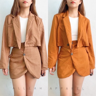Jennie Crop Long Sleeves Blazer & Skirt Coordinates | Alleah Apparel