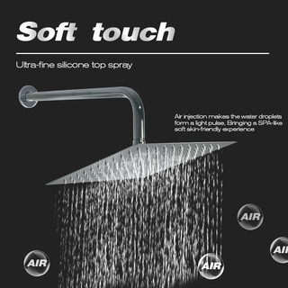 Ultra-thin Stainless Steel Top Spray Bathroom Pressurized 6 "-10" Inch Square Heavy Rainfall Shower Head (2)