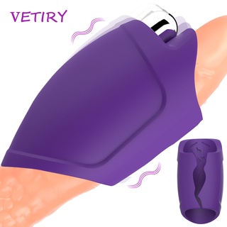 VETIRY Sex Toys for Men Masturbation Penis Pump Vibrator Penis Exerciser Trainer Glans Massage Male