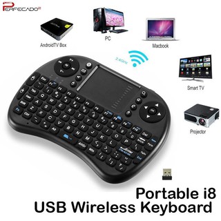 New products✹Portable i8 Mini USB Wireless Keyboard Touchpad Air Mouse Fly Mouse Remote Control (Bla