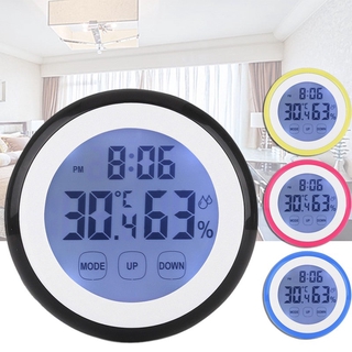 Temperature Humidity Time Clocks Digital Wall Function Bedroom Backlight Back Home Decor
