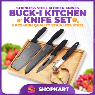 Preimium! 5 pcs Stainless kitchen knives original for quick cutting/slicing kitchen utensils