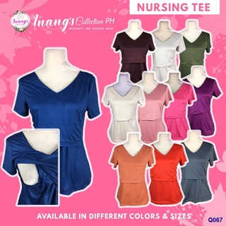 ♀✱❖Nursing Top - Breastfeeding V-neck Shirt Cotton Stretchy Tee - Inang's Collection