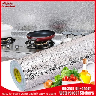 HW Kitchen Oil-proof Self Adhesive Stickers Anti-fouling High-temperature Aluminum Foil Gas Stove Cabinet Wallpaper