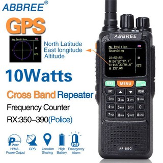 ABBREE AR-889G Walkie Talkie 10W GPS SOS Night Backlight Duplex cross band Repeater Hunting Ham Radi