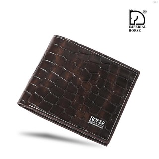 ✔【Buy 2 for ₱360】Imperial Horse P314 Men's Leather Tri-fold Wallet Clasp and Zipper Coin Purse Walle