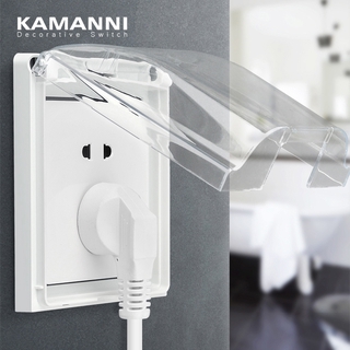 KAMANNI 86 Type Wall Socket Waterproof Box Plate Panel Switch Protection Cover For Fireproof and Flame Retardant PC Material