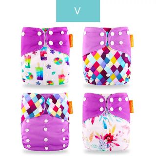 4 pieces Happy Flute cloth diapers w/ free 4 cotton 3 layers inserts (1)