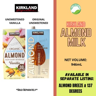 KIRKLAND ALMOND MILK (UNSWEETENED) ORIGINAL OR VANILLA 946ML Keto/Low Carb friendly