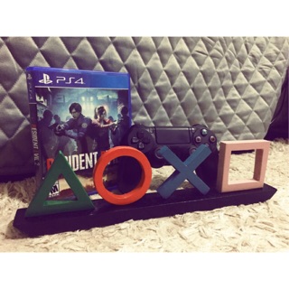 Playstation icon logo (w lights , wood concept, colored) (3)