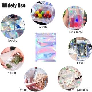 10 Pieces Pack / Multifunction Resealable Aluminum Foil Self Sealed Storage Bag / Ziplock Smell Proof Bags For Party Favor Food Storage / Holographic Laser Color Foil Pouch / Jewelry Accessories,Cosmetic,Gifts,DIY Packaging Bag (3)